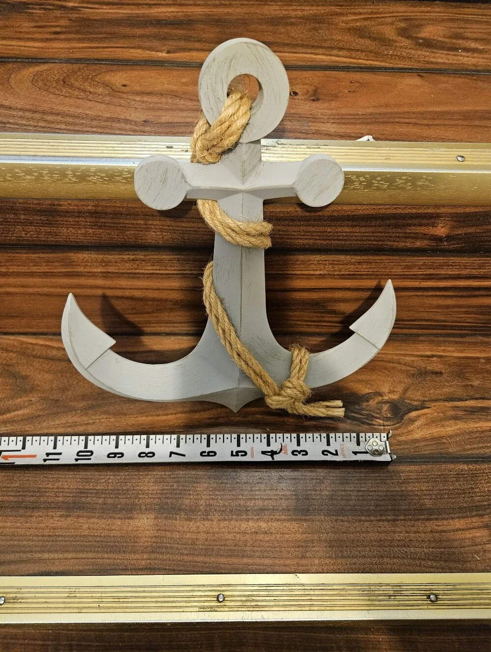 Grey plastic anchor wall decor with rope #nautical #anchor